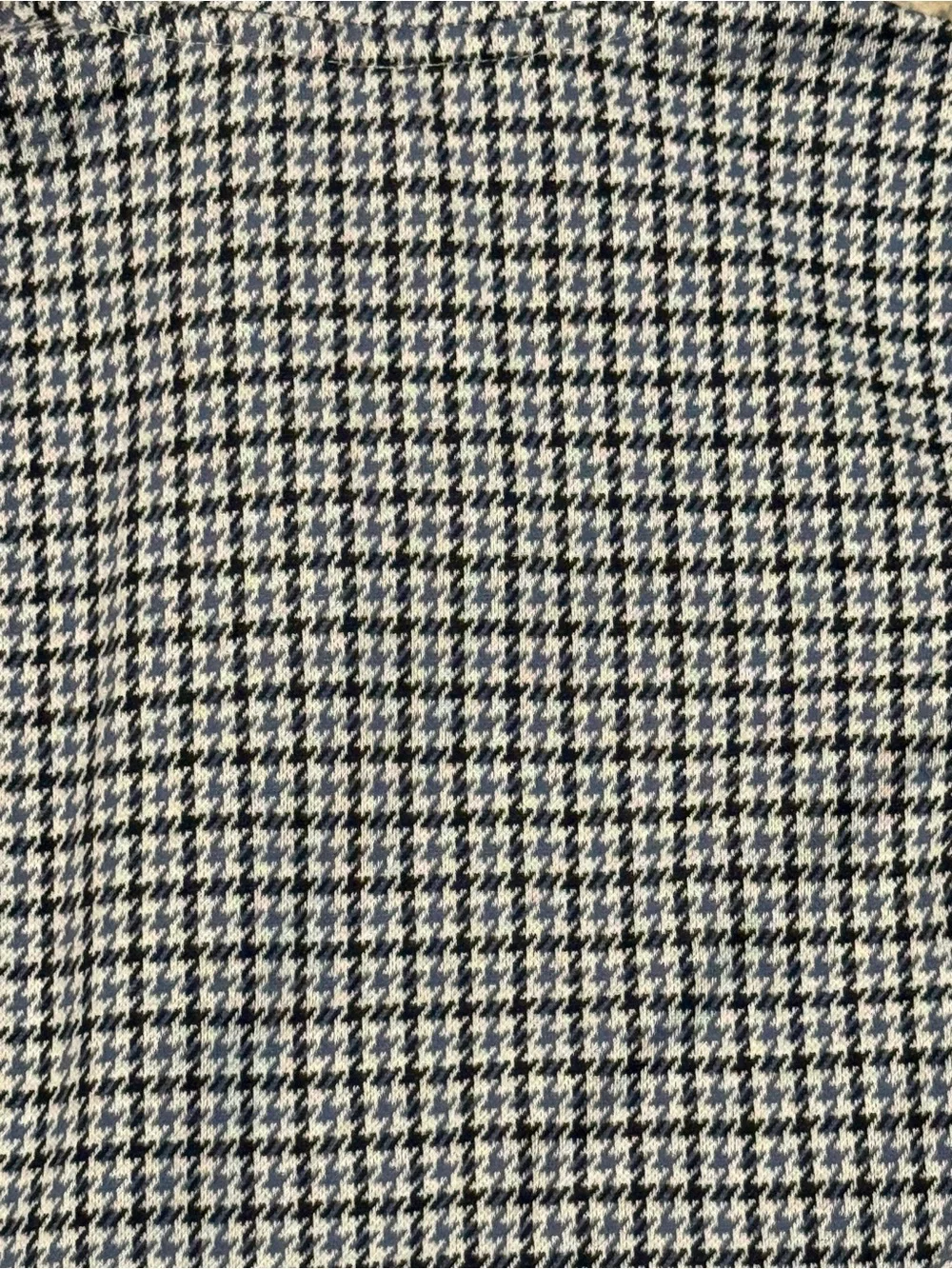 Janie and Jack Navy and White Houndstooth Quarter-Zip Sweater